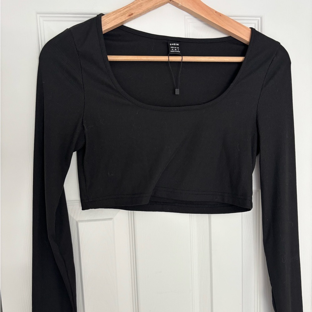 SHEIN New Black Long Sleeve Bodysuit